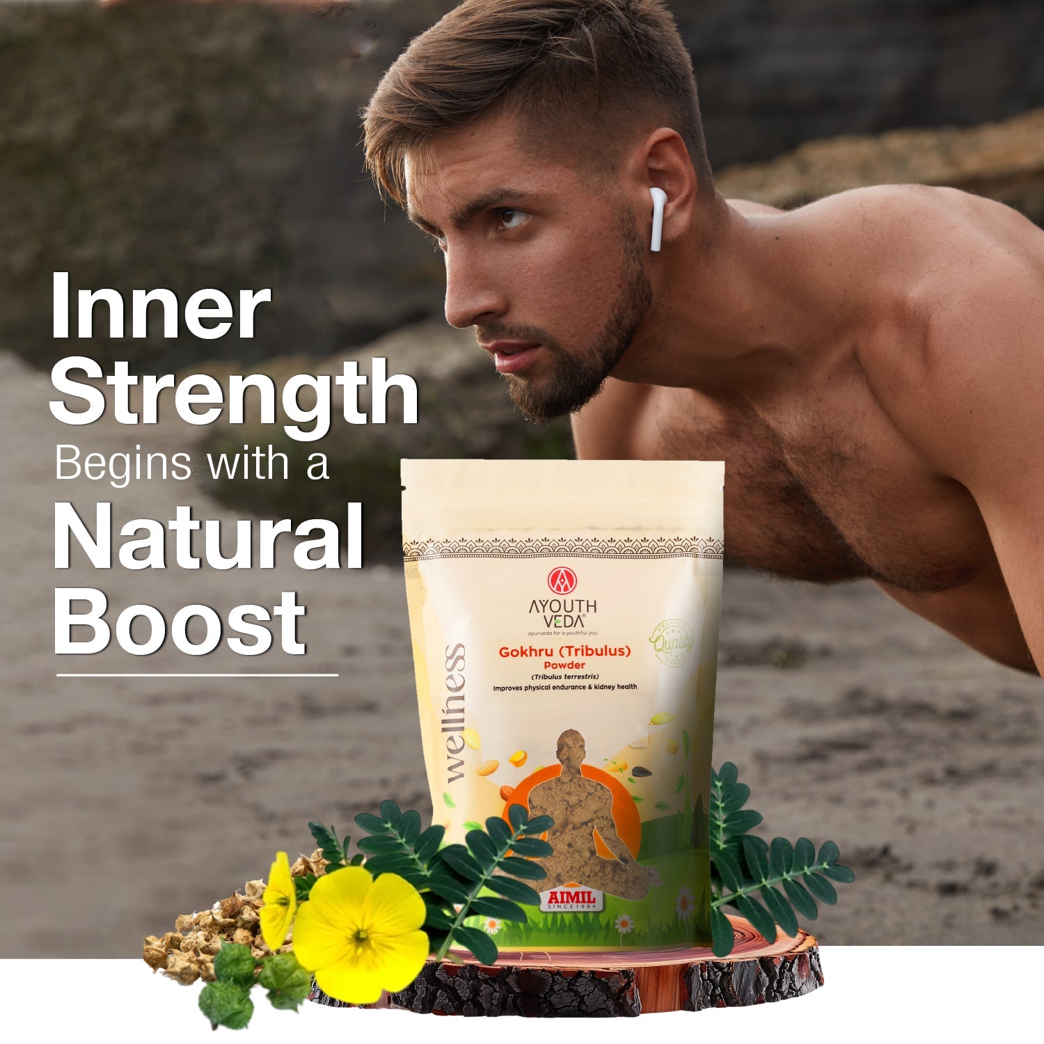 Gokhru Powder | Pure Ayurvedic Tribulus terrestris for Strength, Stamina & Vitality | Supports Muscle Growth, Kidney & Urinary Health | Natural Energy & Performance Booster | Net Qty: 200g 200g
