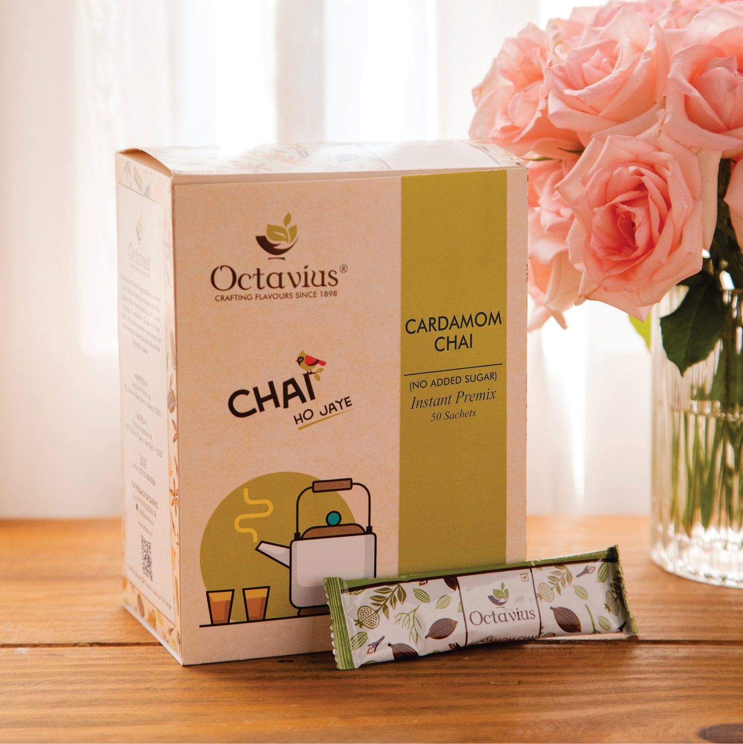 Cardamom Chai Instant Premix- 50 Sachets ( No added Sugar ) 50sachets