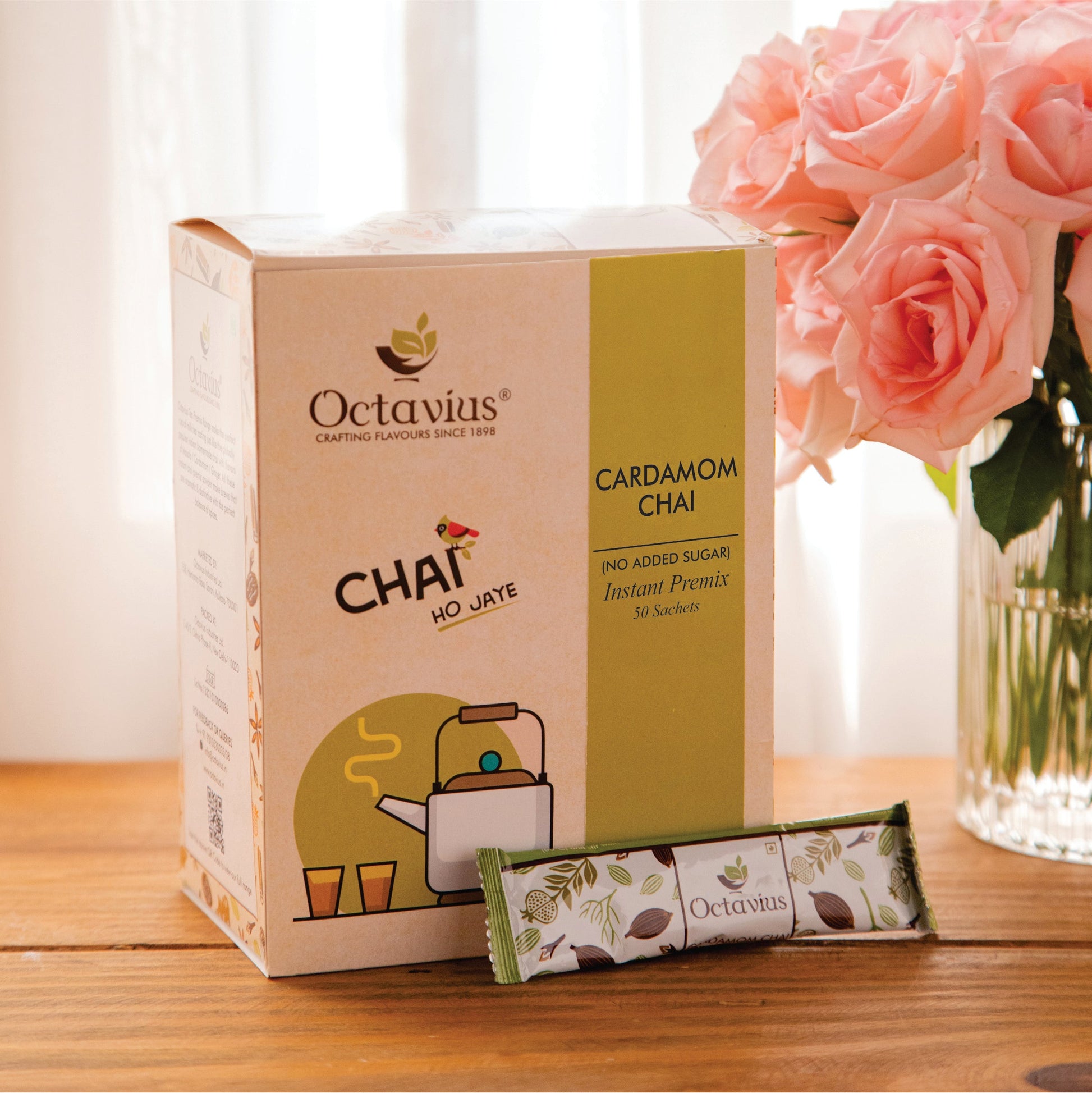 Cardamom Chai Instant Premix- 50 Sachets ( No added Sugar ) 50sachets