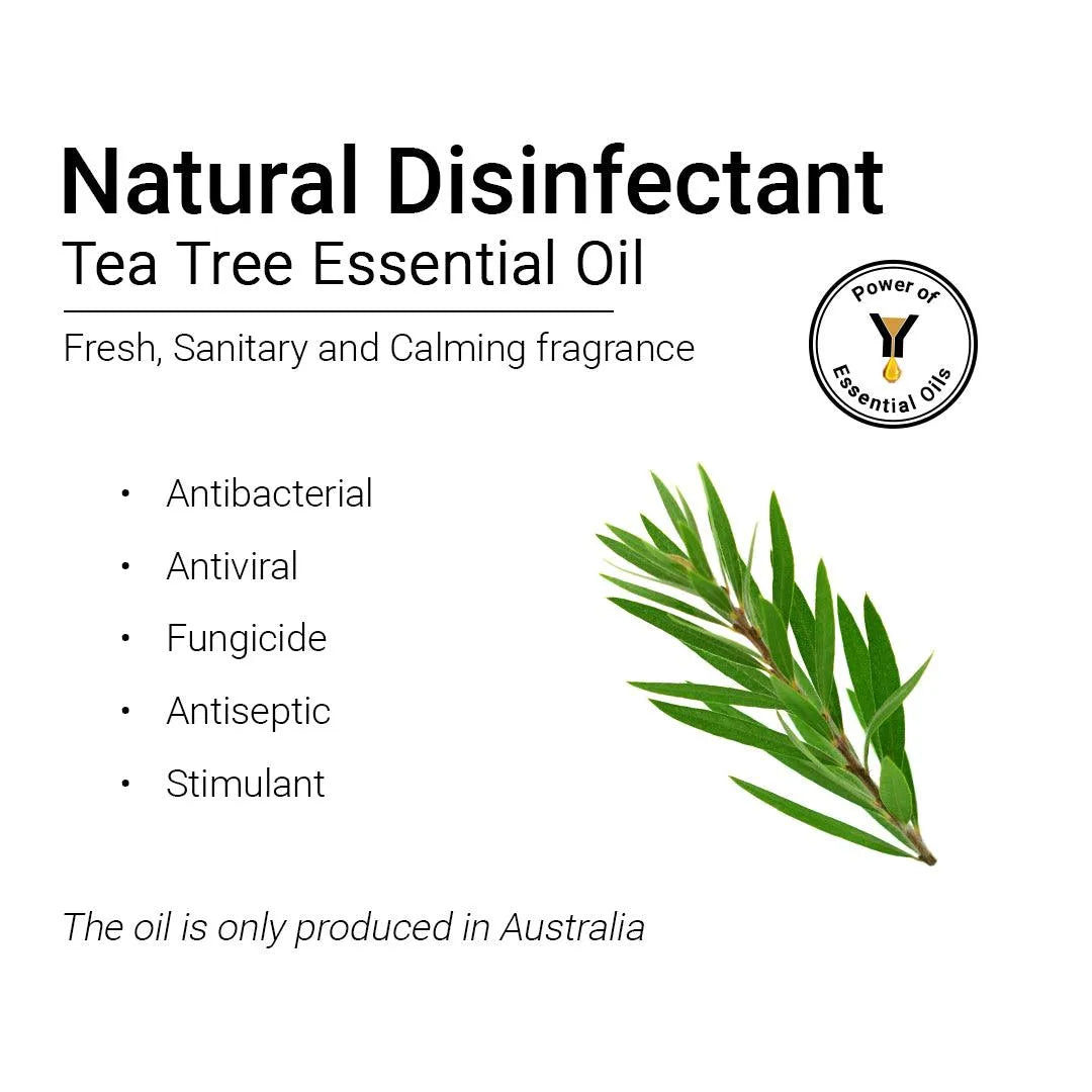 Tea Tree Essential Oil, Therapeutic Pure & Natural, for Hair, Skin & Face, Dandruff and Oily Scalp, Acne, Oily Skin 10ml 10ml