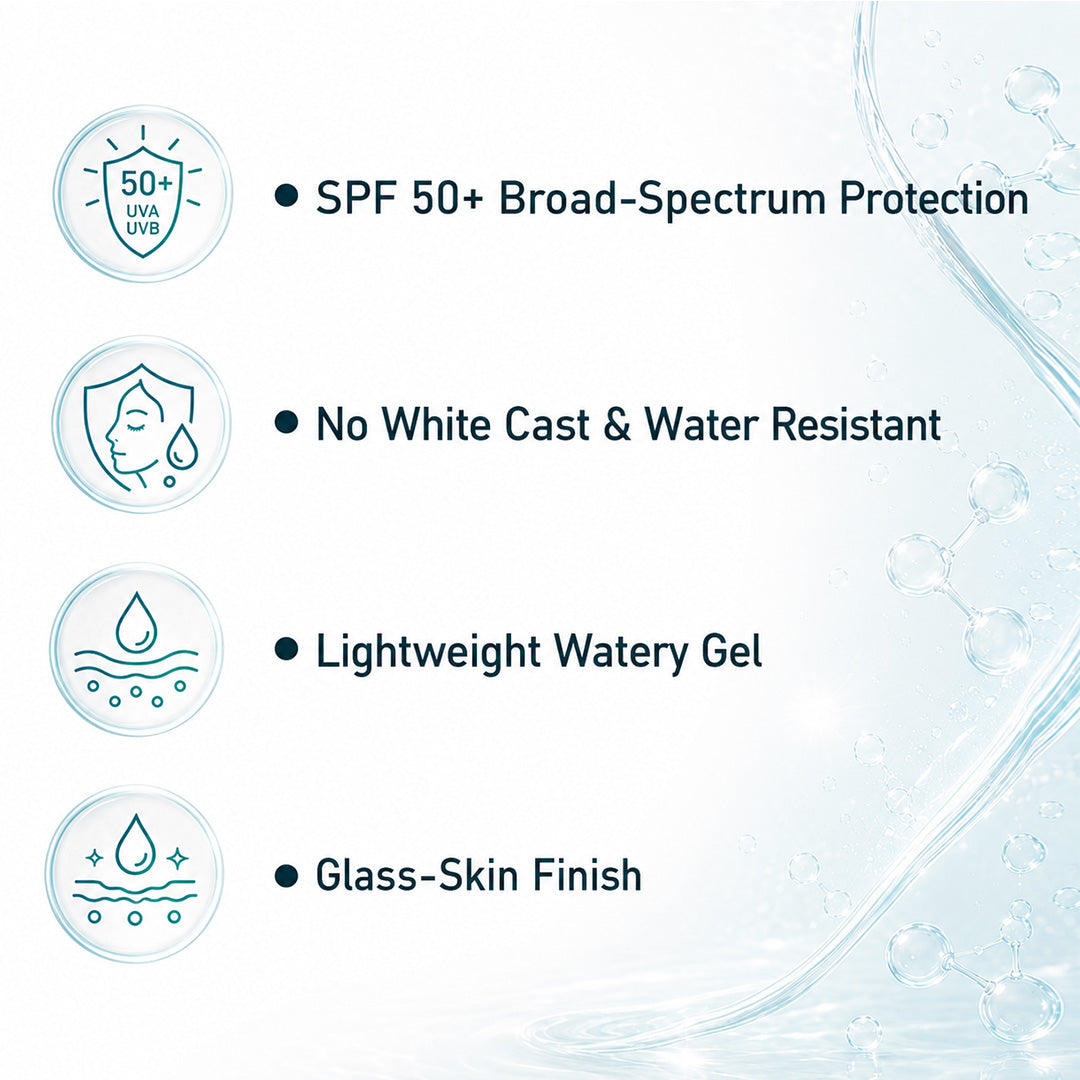 【Keya Seth】 Korean Glass Skin Hybrid Aqua Serum Sunscreen SPF 50 PA+++ (Black Rice & 5% Niacinamide)｜コリアン グラススキン ハイブリッド アクアセラム サンスクリーン SPF50 PA+++（黒米・ナイアシンアミド 5%）｜50ml