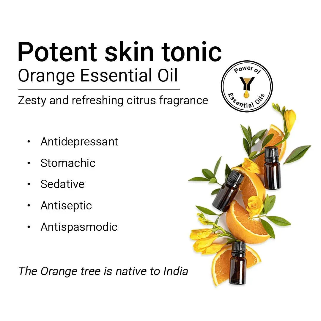 Orange Essential Oil, Therapeutic, Pure & Natural, Refreshing Citrus Fragrance, Antidepressant & Excellent Skin tonic, 10ml 10ml
