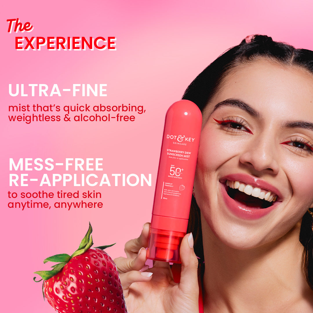 Strawberry Sunscreen Face Mist In-Vivo Tested SPF 50+ PA+++ 80ml