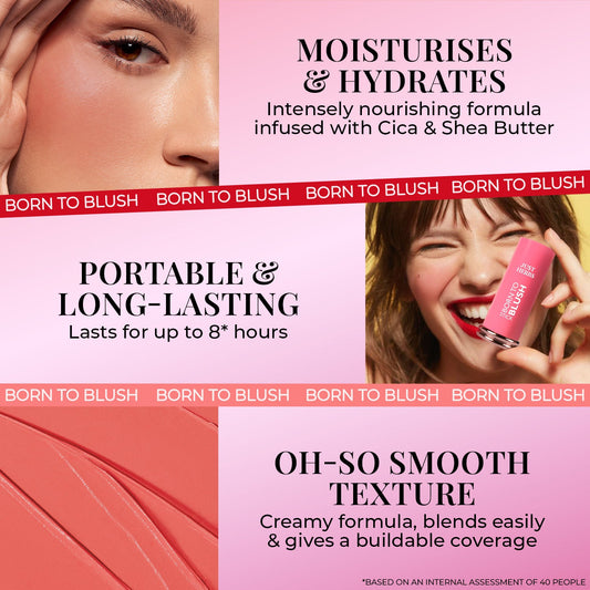 【Just Herbs】 Born To Blush Stick with Shea Butter and Cica｜ボーン トゥ ブラッシュ スティック シアバター＆シカ｜04 Red Hot（レッドホット）