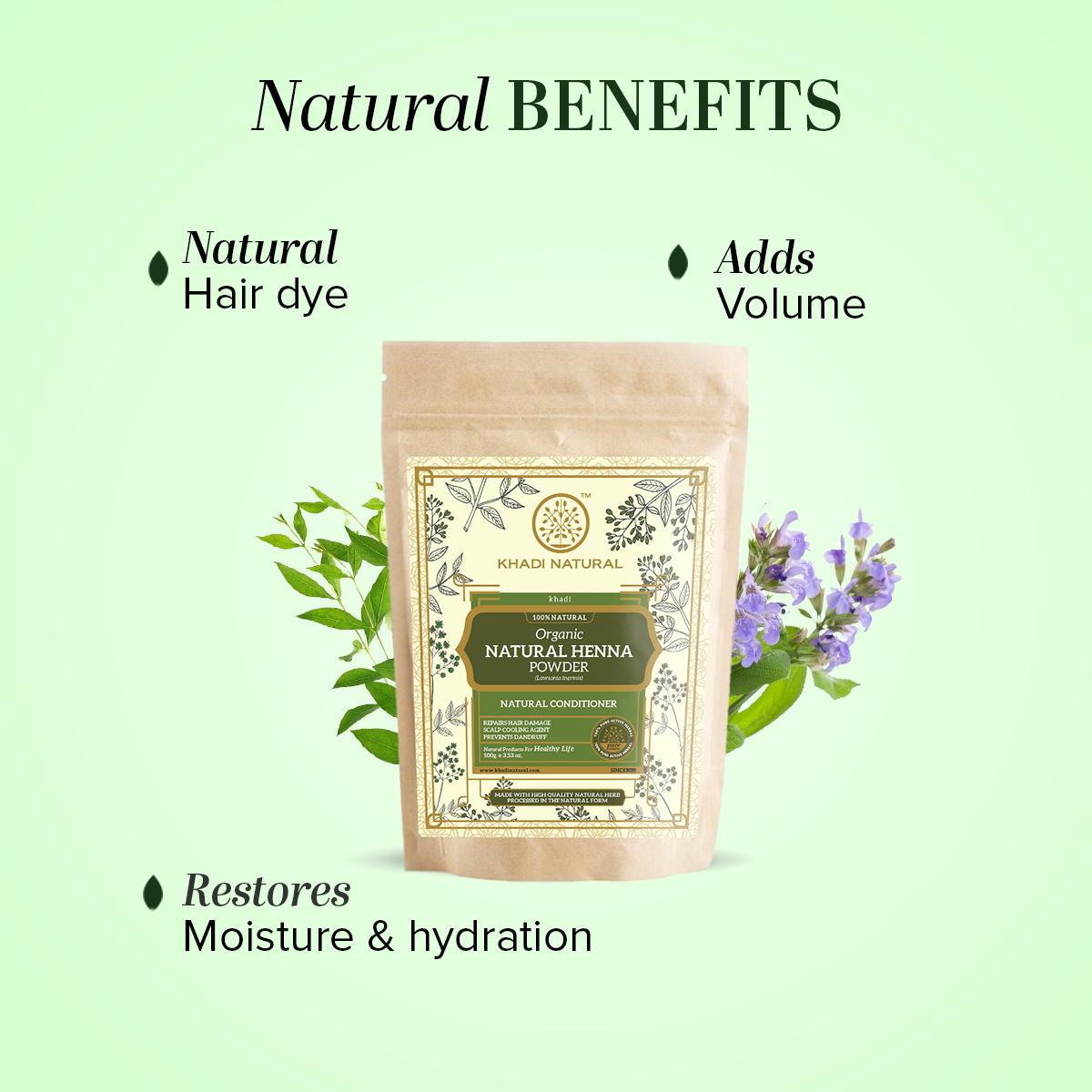 Organic Natural Henna For Hair - 100% Natural 100gm