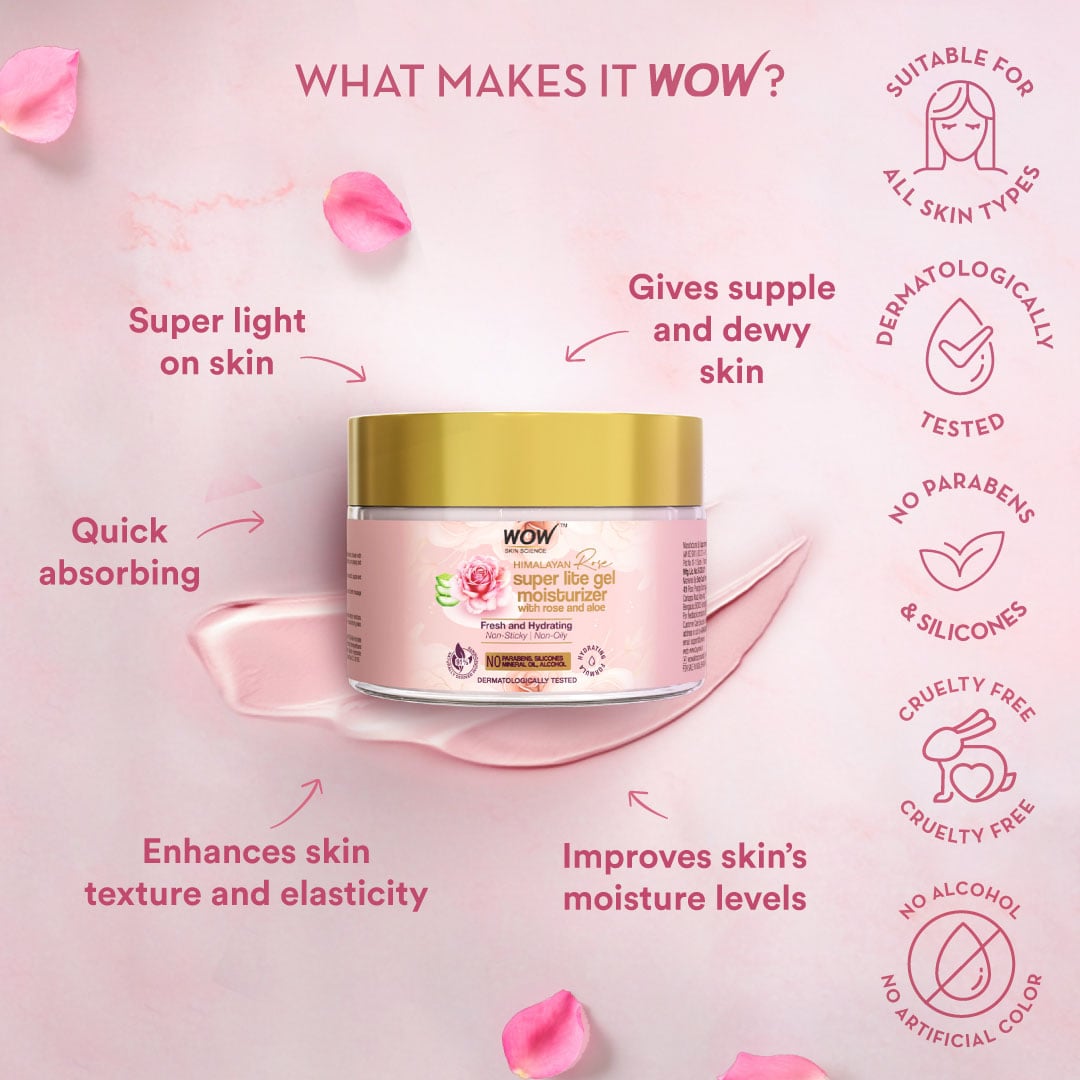Himalayan Rose Aloe Gel Moisturizer Restores & Hydrates Skin 50ml