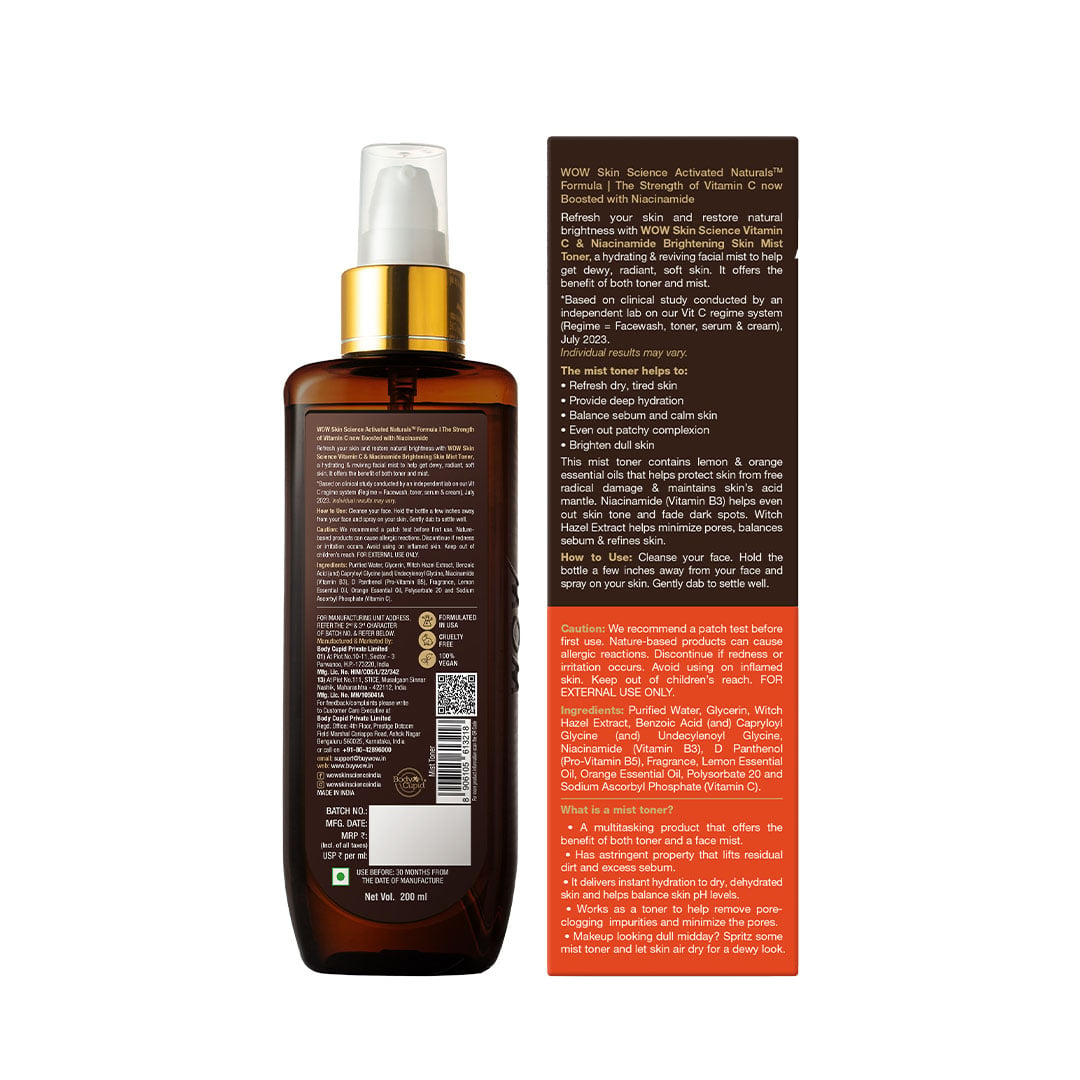 Vitamin C Toner For Skin Brightening Hyperpigmentation 200ml