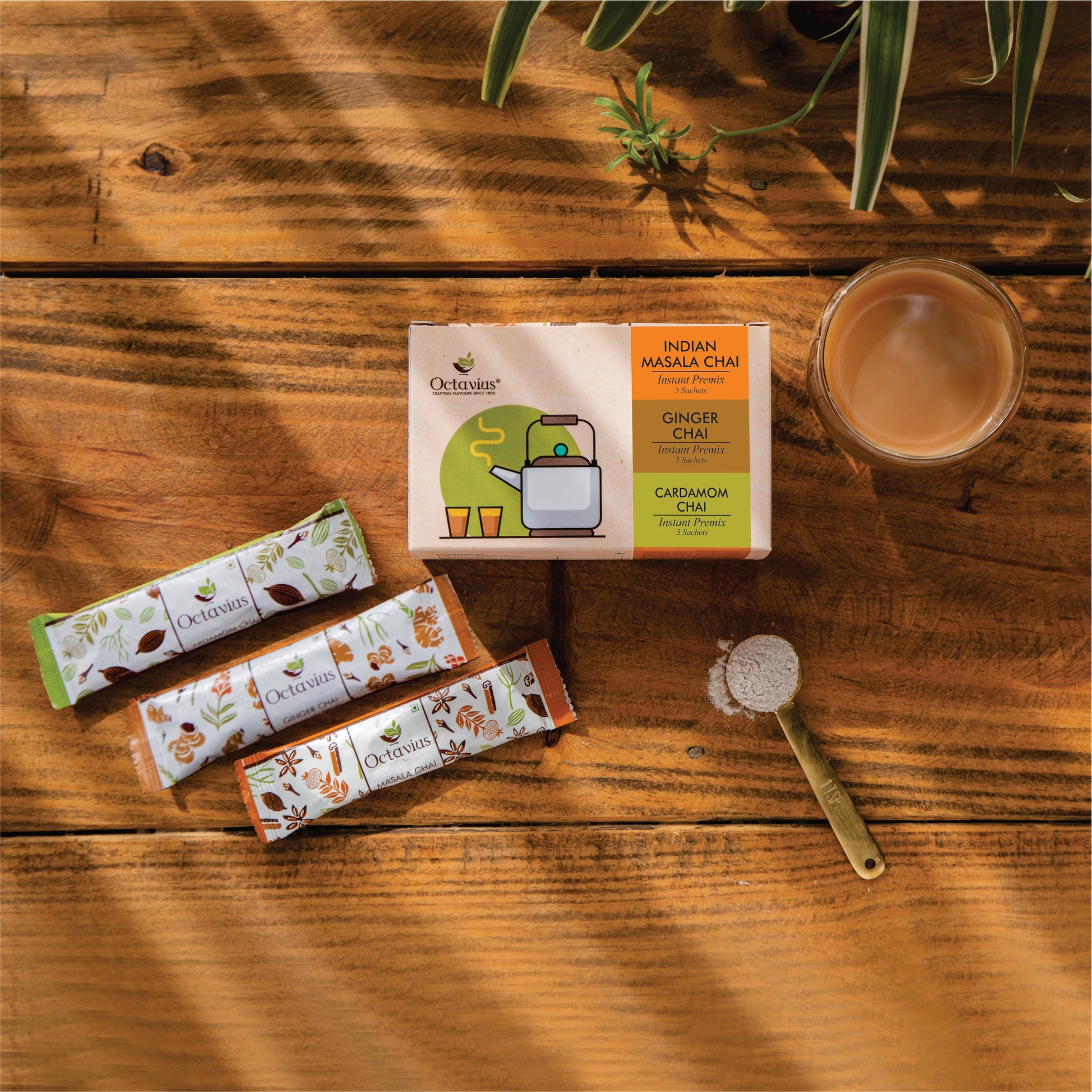3 in 1 Instant Premix - Indian Masala, Cardamom & Ginger 15 Sachets