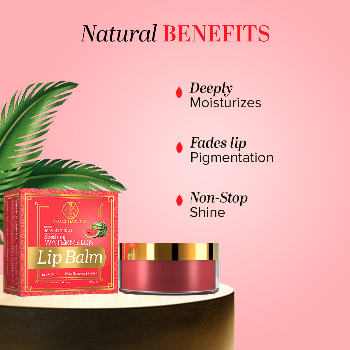 Watermelon Lip Balm - With Beeswax & Honey Combo Pack Of 3 5g Each