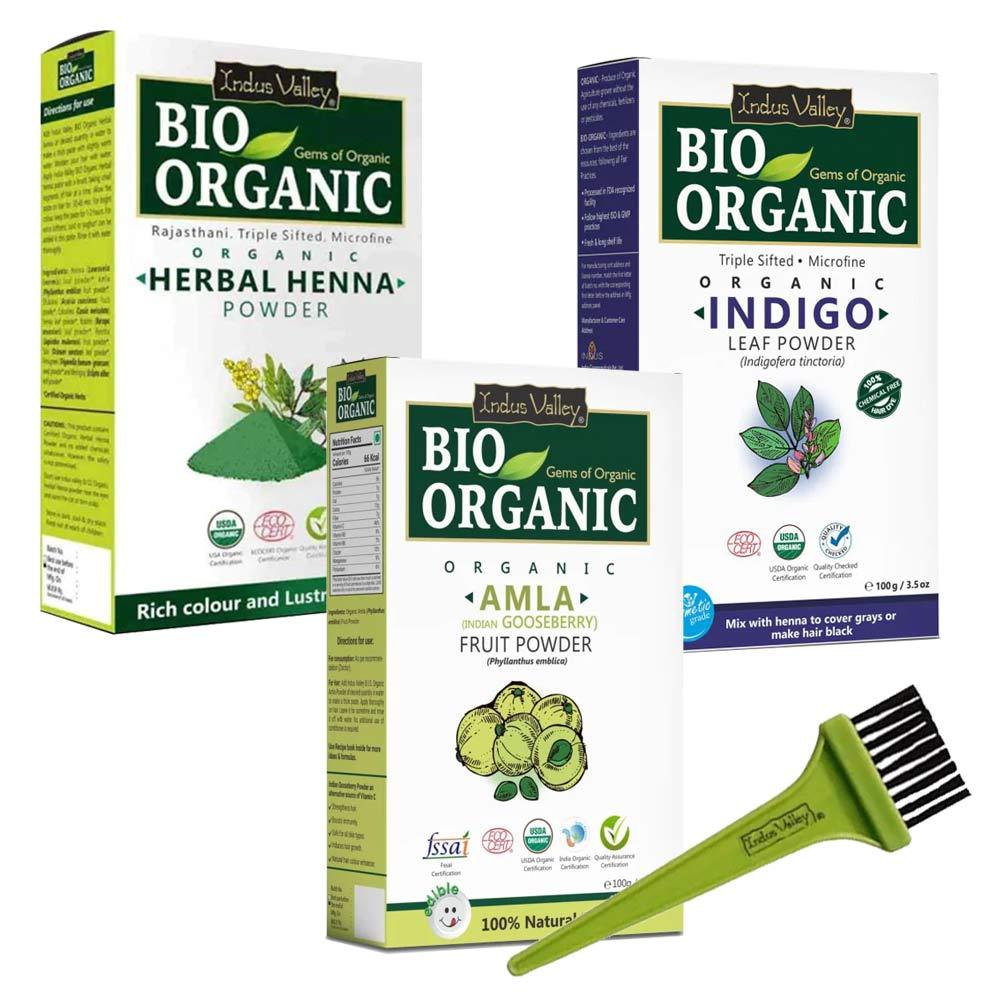 Amla Powder, Herbal Henna and Indigo Powder Combo