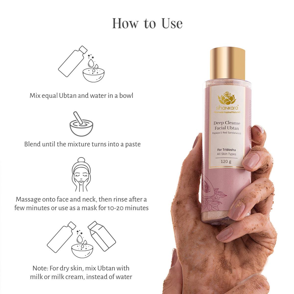 Deep Cleanse Facial Ubtan, by Shankara - 120 g 120g