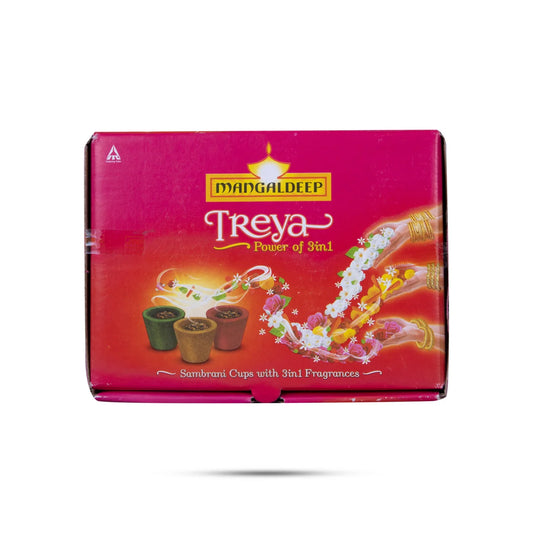 Treya Power Of 3 In 1 Sambrani Cups | Guggal/ Dhoop Cups/ Loban for Pooja