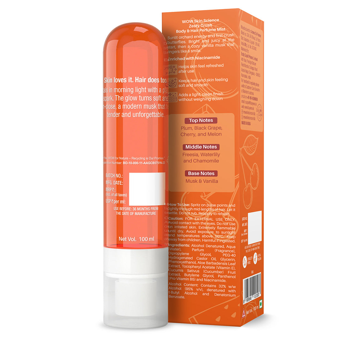 Zesty Crush Perfume Mist Invigorating Citrus & Vanilla Scent 100ml