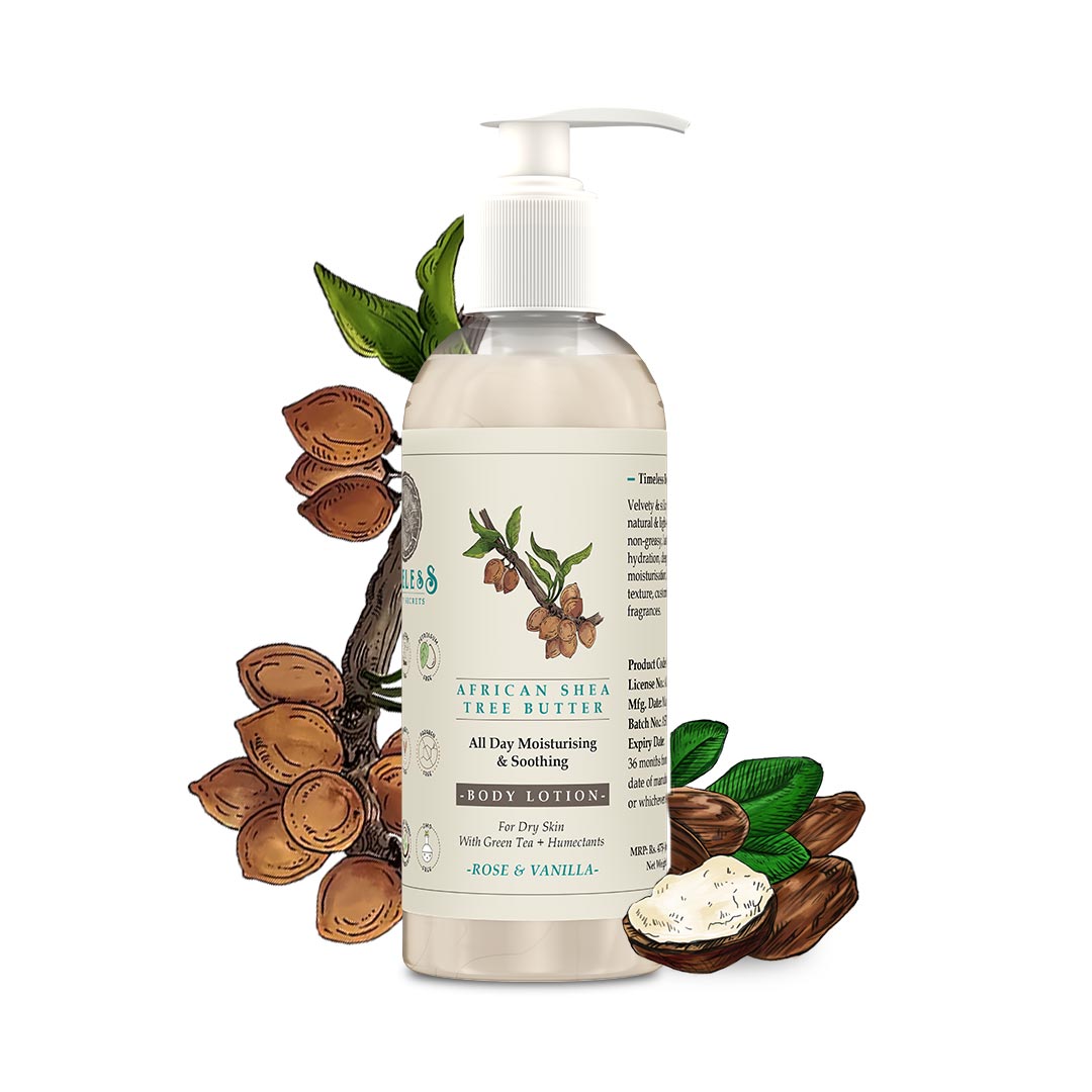 African Shea Tree Butter Body Lotion Rose & Vanilla 100ml