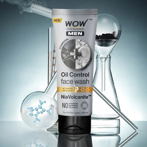 【WOW Skin Science】 Men Charcoal Niacinamide Face Wash｜メンズ チャコール ナイアシンアミド フェイスウォッシュ｜150 ML