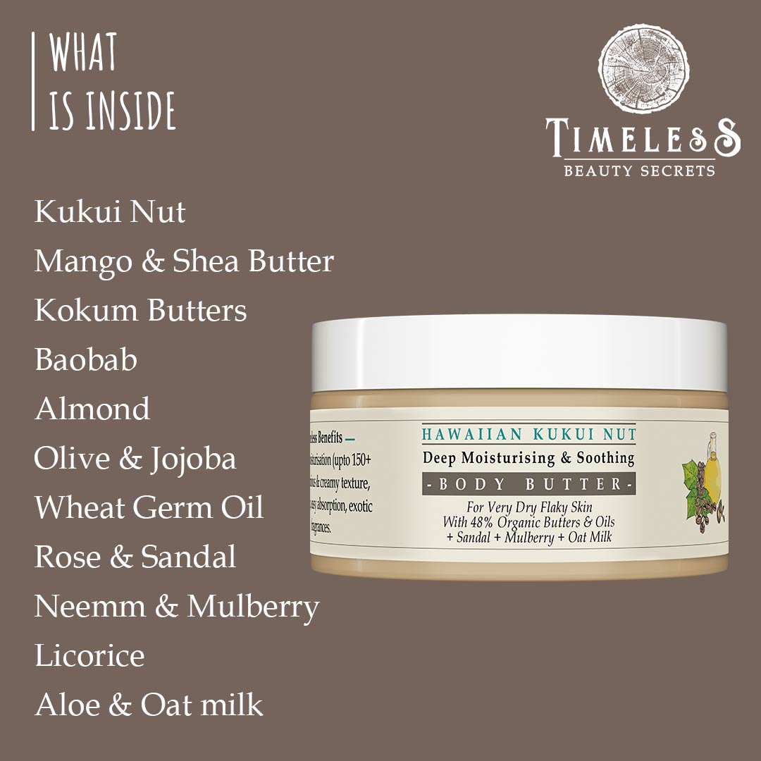 Hawaiian Kukui Nut Soothing Body Butter with Oat Milk 100g