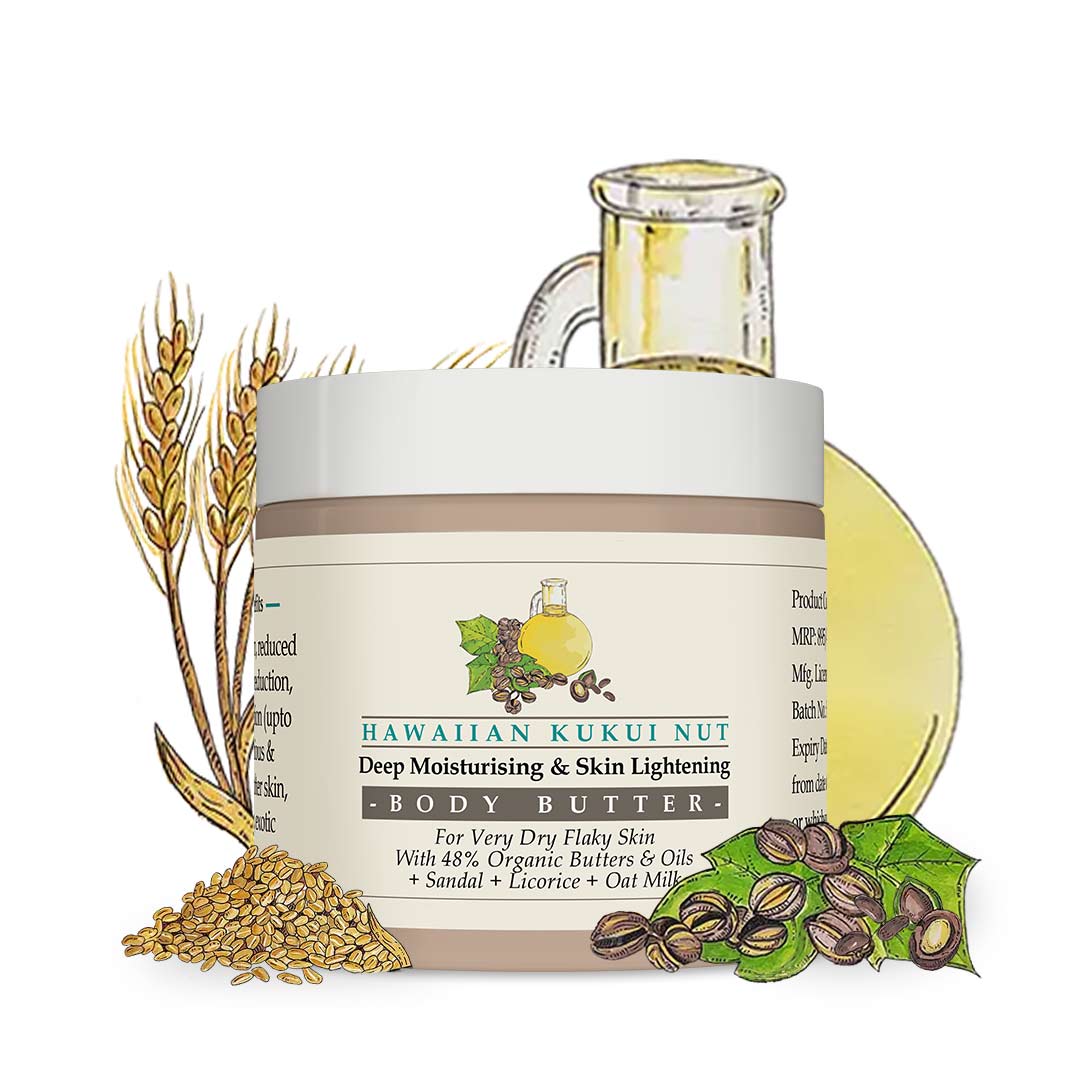 Hawaiian Kukui Nut Skin Lightening Body Butter with Niacinamide 100g