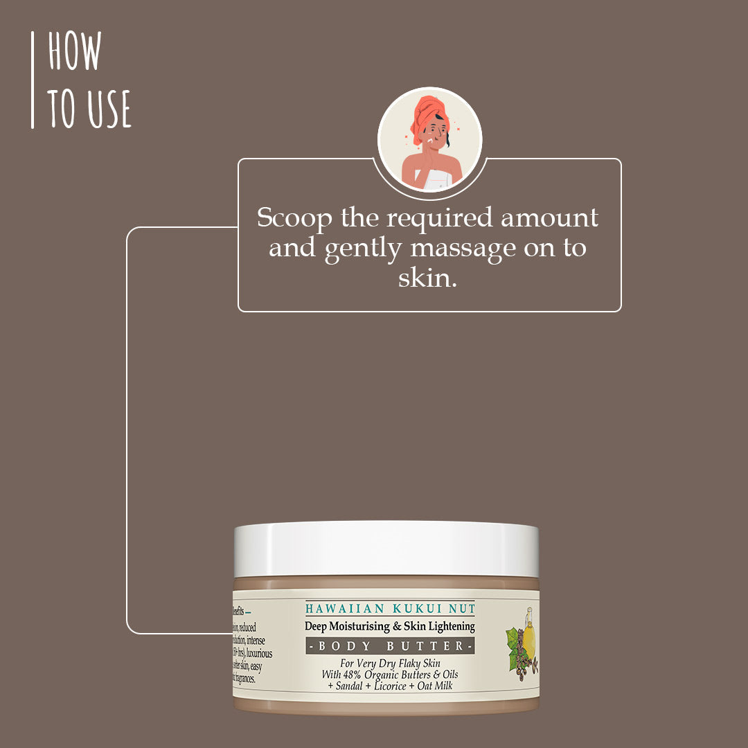 Hawaiian Kukui Nut Skin Lightening Body Butter with Niacinamide 100g
