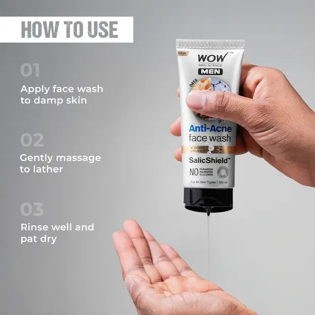 Oat Extract Salicylic Acid Anti Acne Face Wash