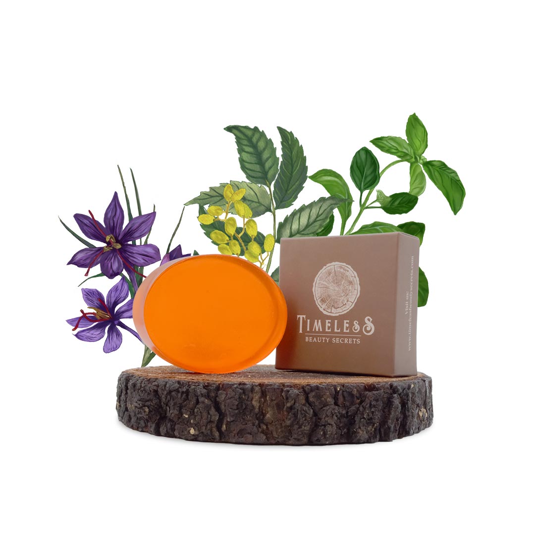 Women's Indian Neem & Basil Glycerine Organic Soap Saffron 75g