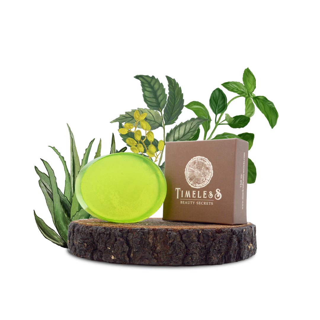 Unisex Indian Neem & Basil Glycerine Organic Soap Aloe & Vitamin B5 75g