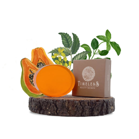 Unisex Indian Neem & Basil Glycerine Organic Soap Papaya & Pink Guava 75g