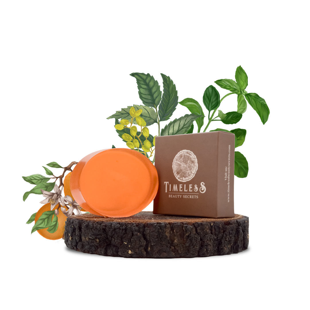 Unisex Indian Neem & Basil Glycerine Organic Soap Orange Blossom & Caramel 75g