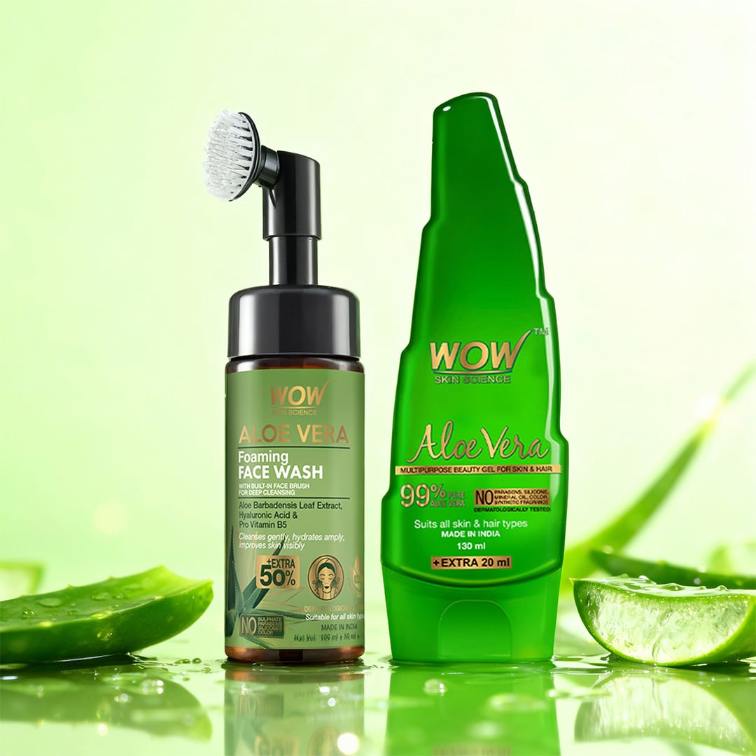 Aloe Vera Gel & Foaming Face Wash Kit Revitalizing Skin 300ml
