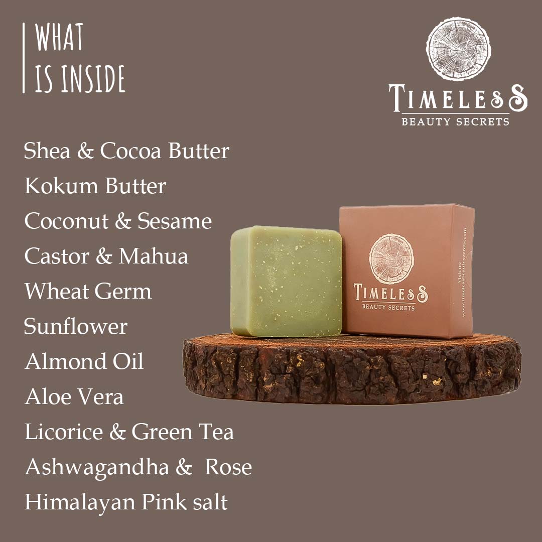 Himalayan Pink Salt Butter Soap For Women - Gentle Exfoliation With Ashwagandha 75g