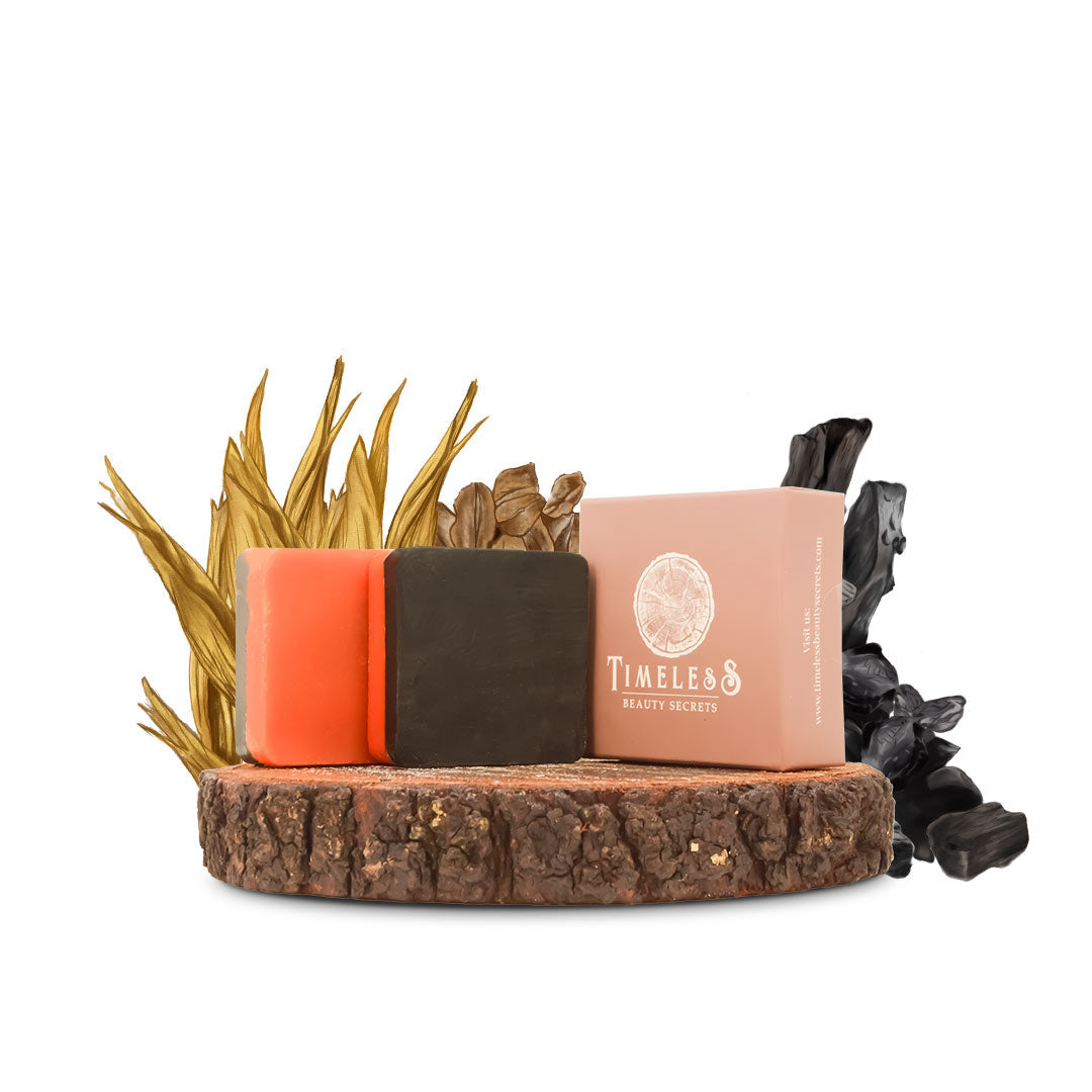 Egyptian Activated Carbon & Oats Soap For Women - Oily & Combination Skin With Papaya 75g
