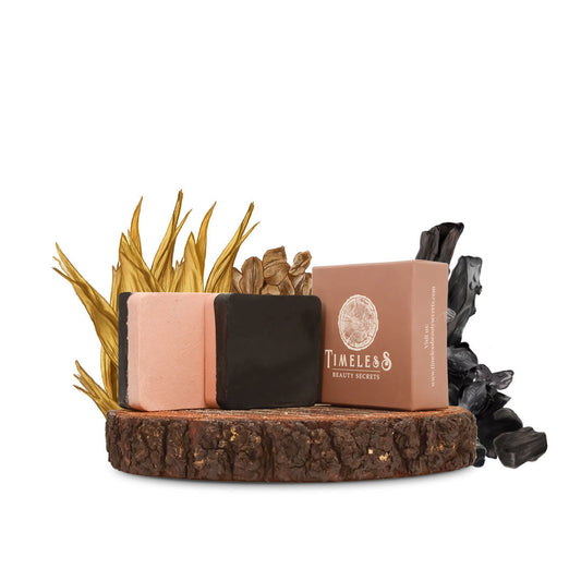 Egyptian Activated Carbon & Oats Soap For Women - Oily & Combination Skin With Pink Clay 75g
