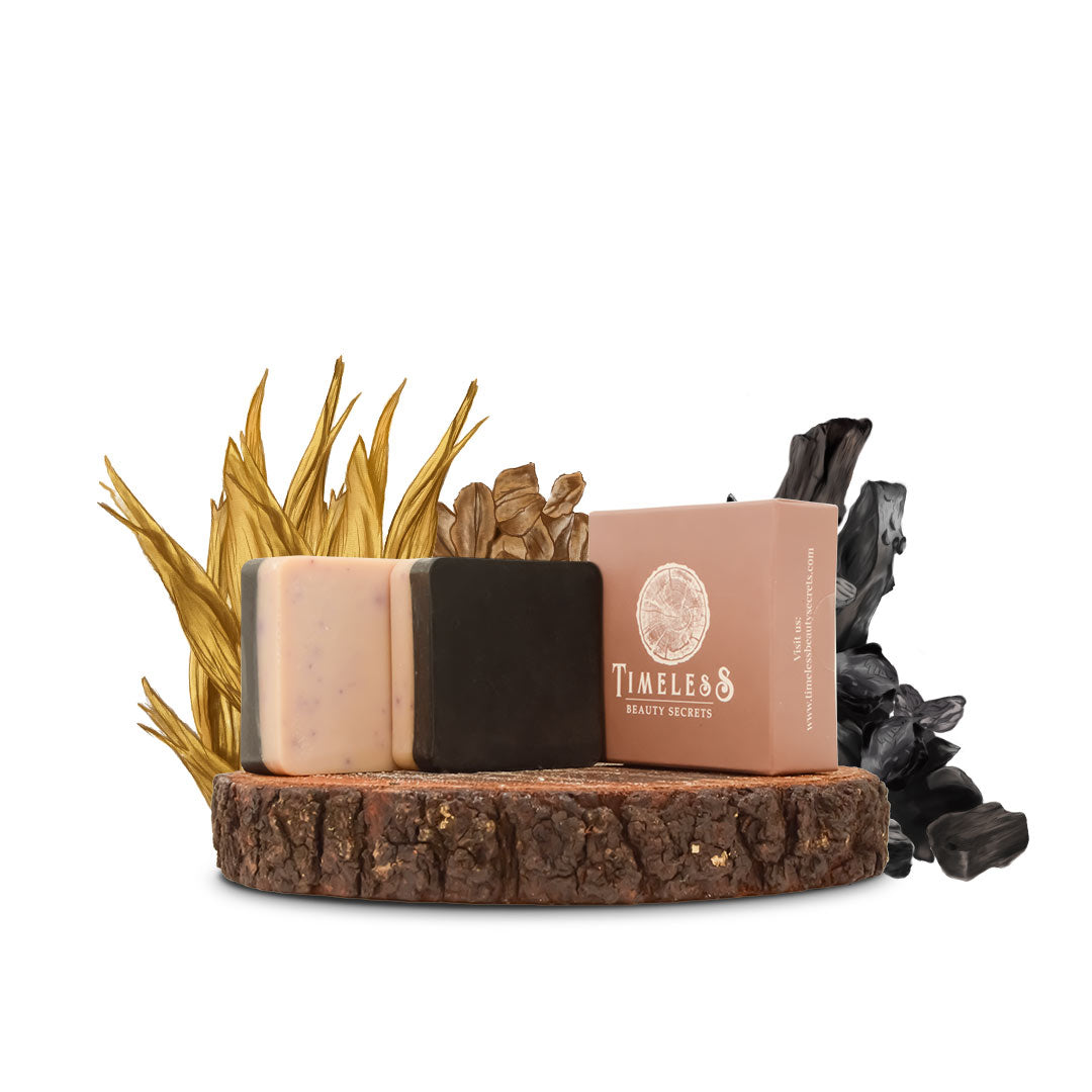 Egyptian Activated Carbon & Oats Soap For Women - Oily & Combination Skin With Lavender 75g