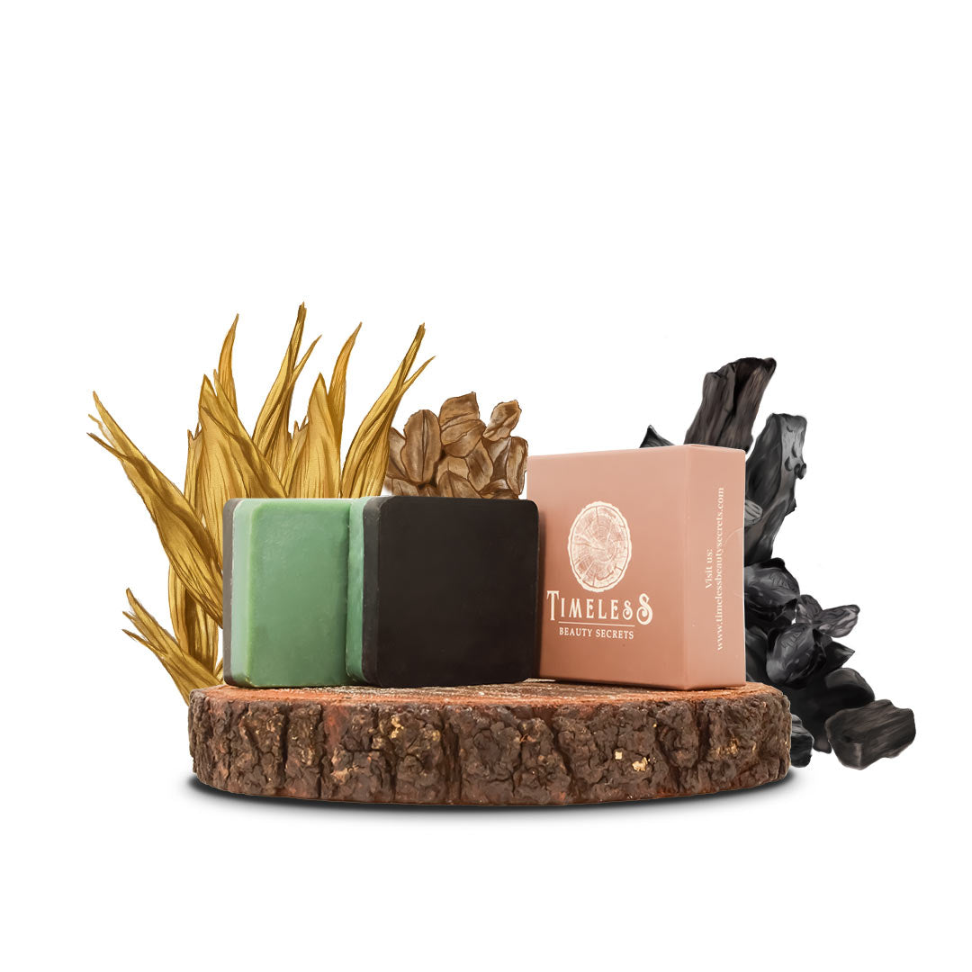 Egyptian Activated Carbon & Oats Soap For Women - Oily & Combination Skin With Green Clay 75g