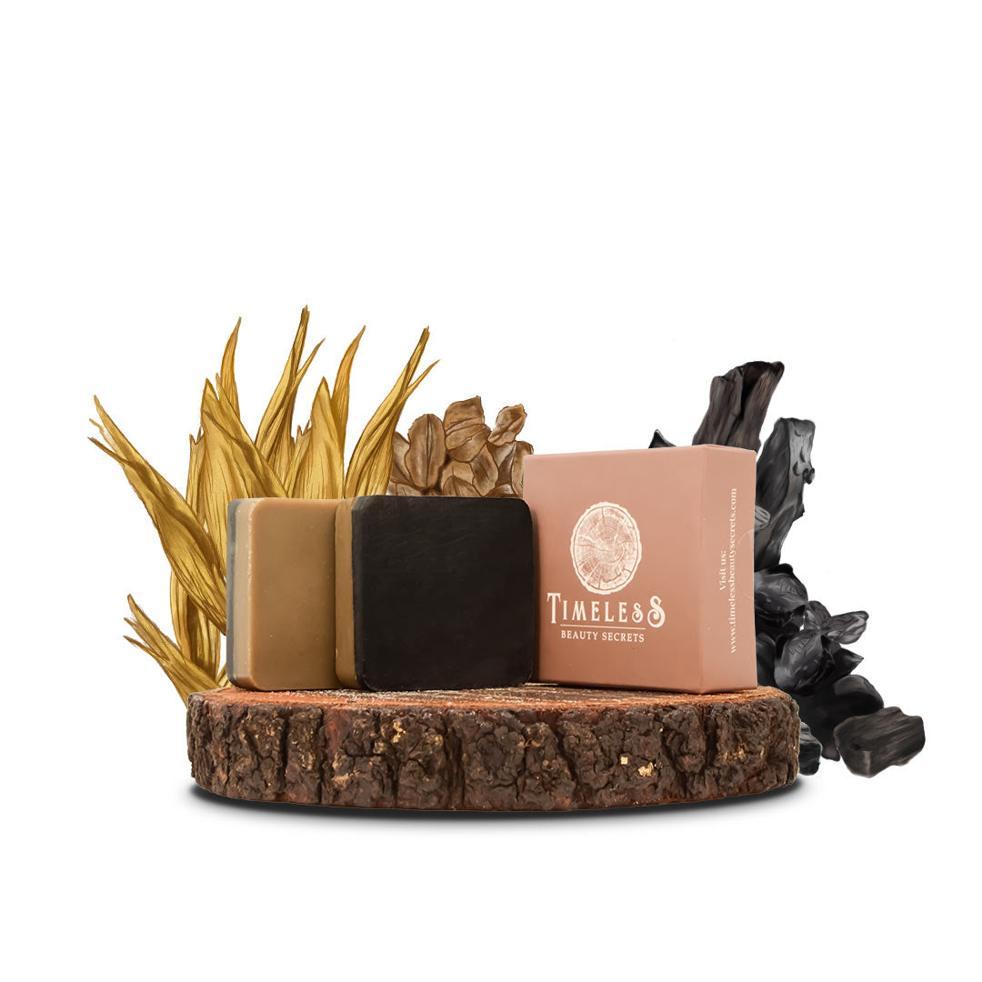 Egyptian Activated Carbon & Oats Soap For Men - Oily & Combination Skin With Bentonite Clay 75g