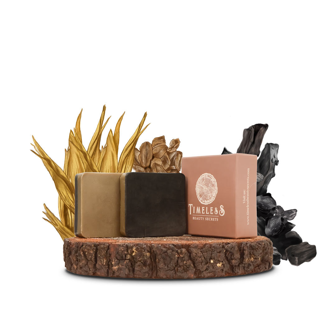 Egyptian Activated Carbon & Oats Soap For Men - Oily & Combination Skin With Dead Sea Mud 75g