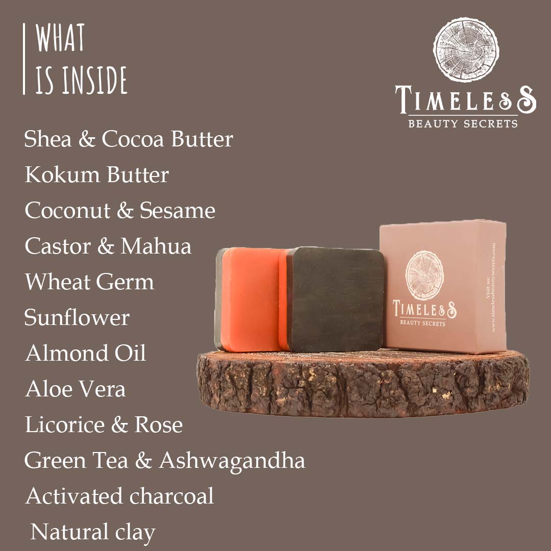Egyptian Activated Carbon & Oats Soap For Men - Oily & Combination Skin With Red Clay 75g