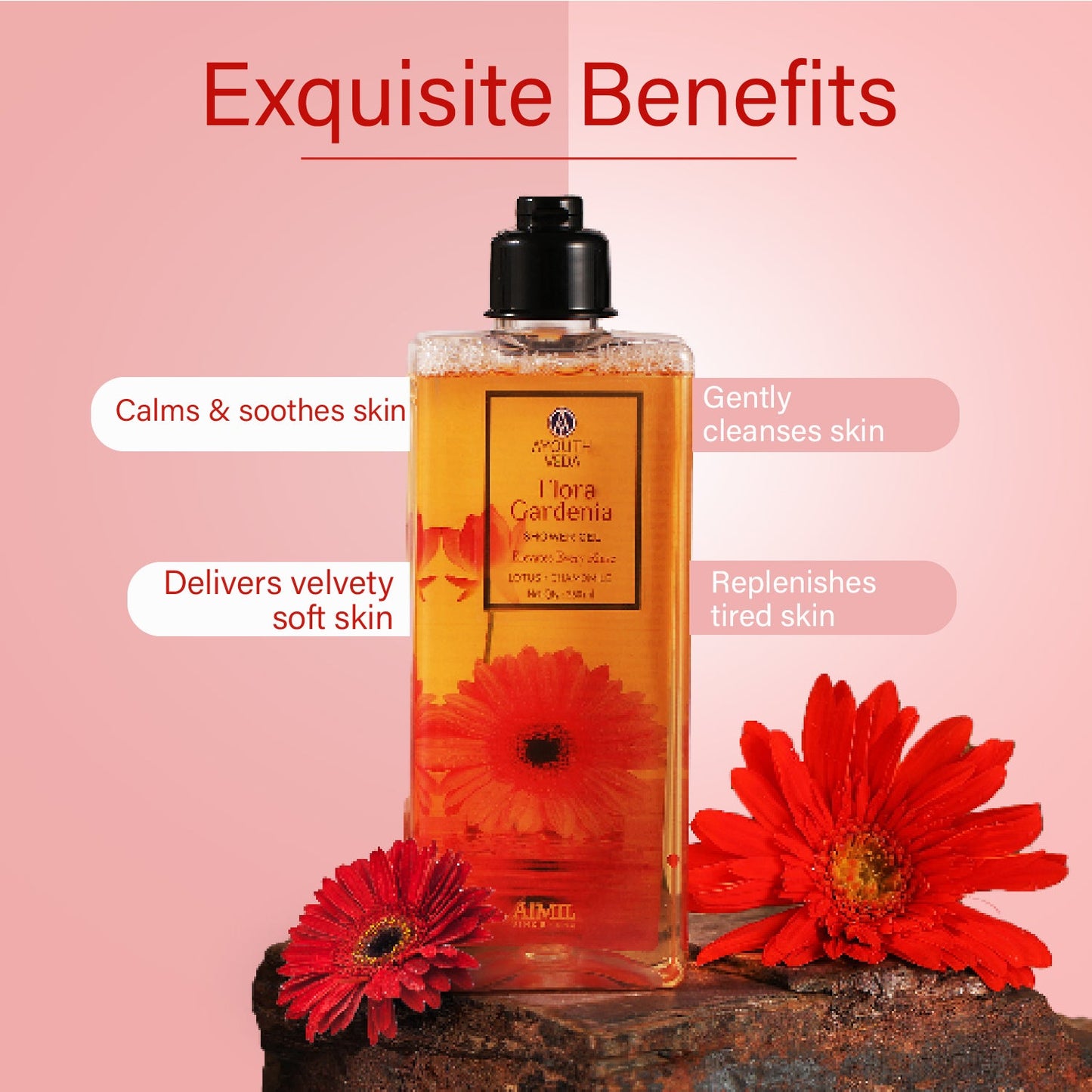 Flora Gardenia Shower Gel for Women & Men | With Chamomile, Lotus & Butea for Skin Rejuvenation & Relaxation | For All Skin Types | (250 ml) 250ml