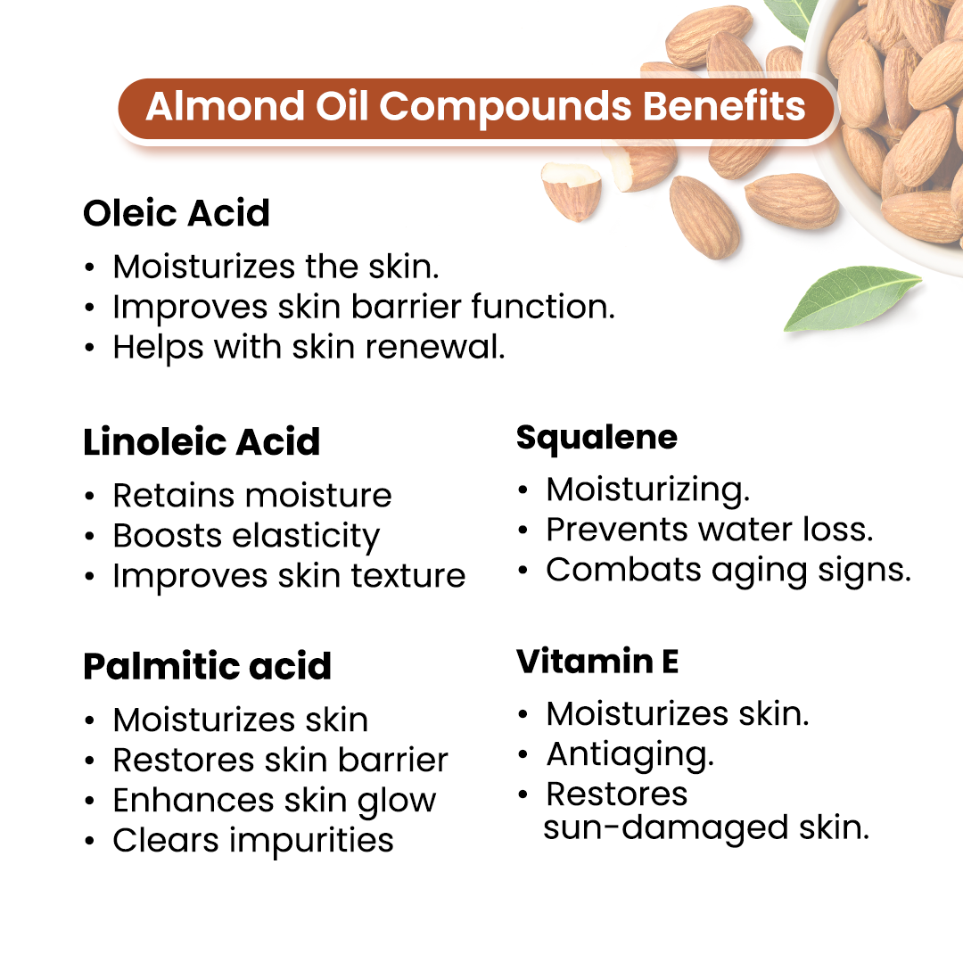 Almond Body Oil - Anti-Acne, Deep Moisturizing, Soothing, Skin Nourishment; Non-Sticky, Quick-Absorbing 400ml