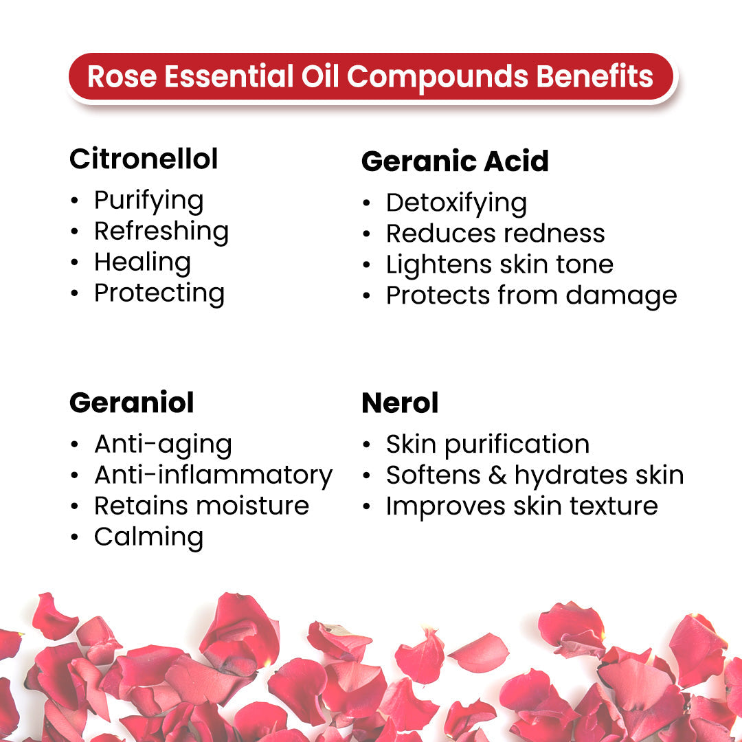 Rose Body Oil - Deep Moisturising, Anti-Ageing, Soothing For Glowing Skin; Non-Sticky, Quick-Absorbing 400ml