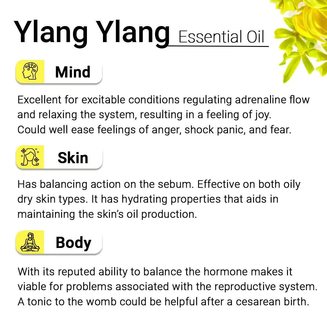 Ylang Ylang Essential Oil, Therapeutic Pure & Natural, Romantic, Relaxing, Antidepressant, Skin & Hair Tonic,10ml 10ml