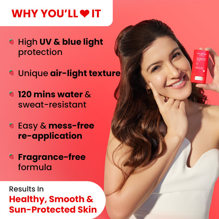 Strawberry Sunscreen Stick, In-Vivo Tested SPF 50+ PA++++ 20g