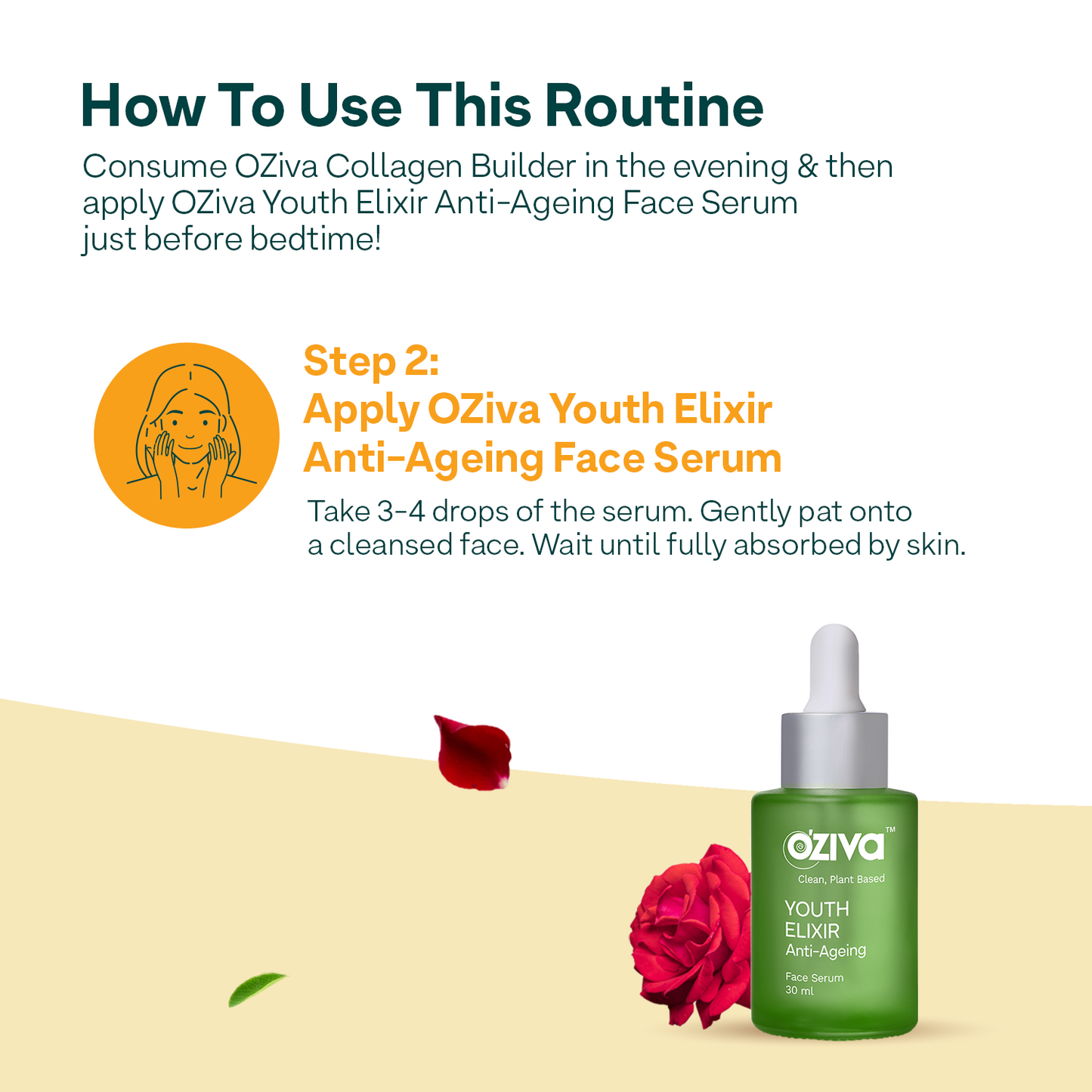 Glow & Anti-Ageing Routine: Youth Elixir Face Serum (30 ml) + Plant Based Classic Collagen Builder (200g) 30 ml