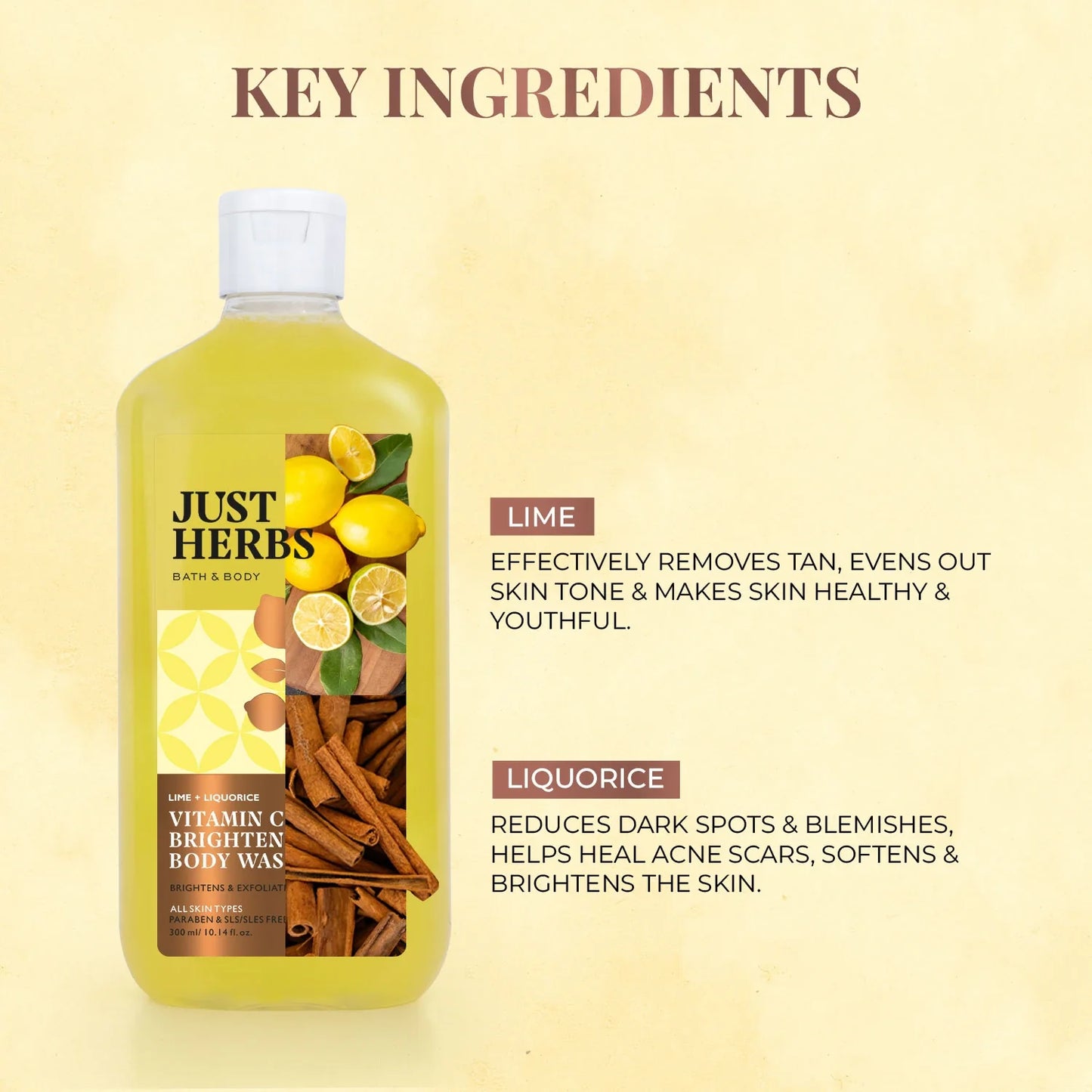 Vitamin C Brightening Body Wash with Lime and Liquorice 300ml