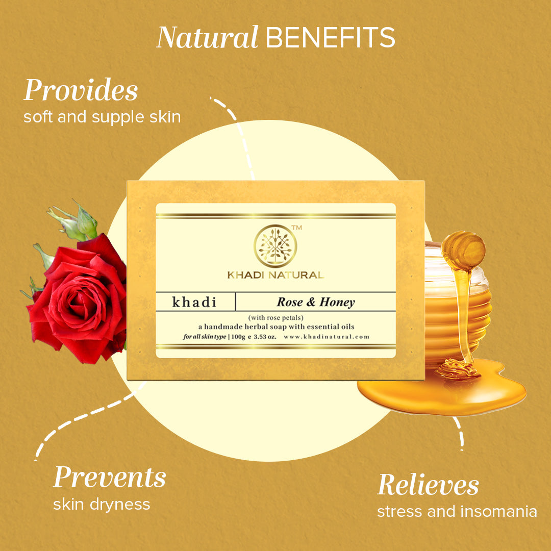 Rose & Honey With Rose Petals Soap Combo Pack Of 8 100gm Each