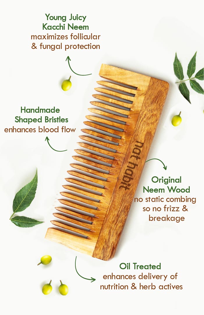 Wide Tooth Kacchi Neem Shampoo Comb 1個入り