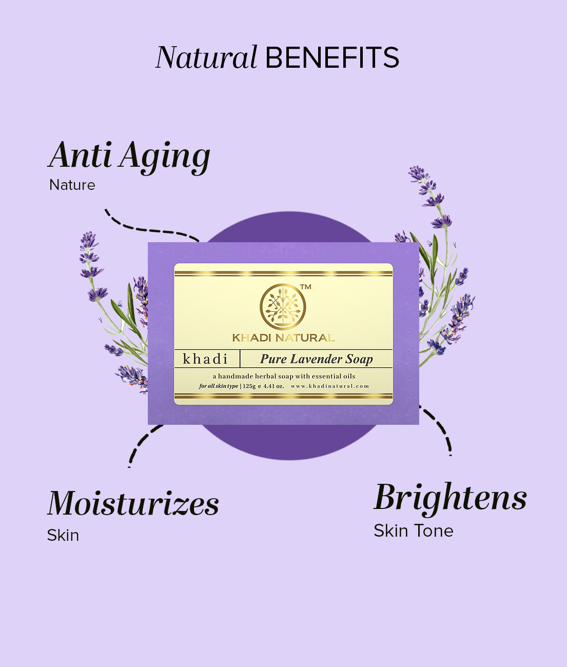 Herbal Pure Lavender Soap Combo Pack Of 5 125gm Each