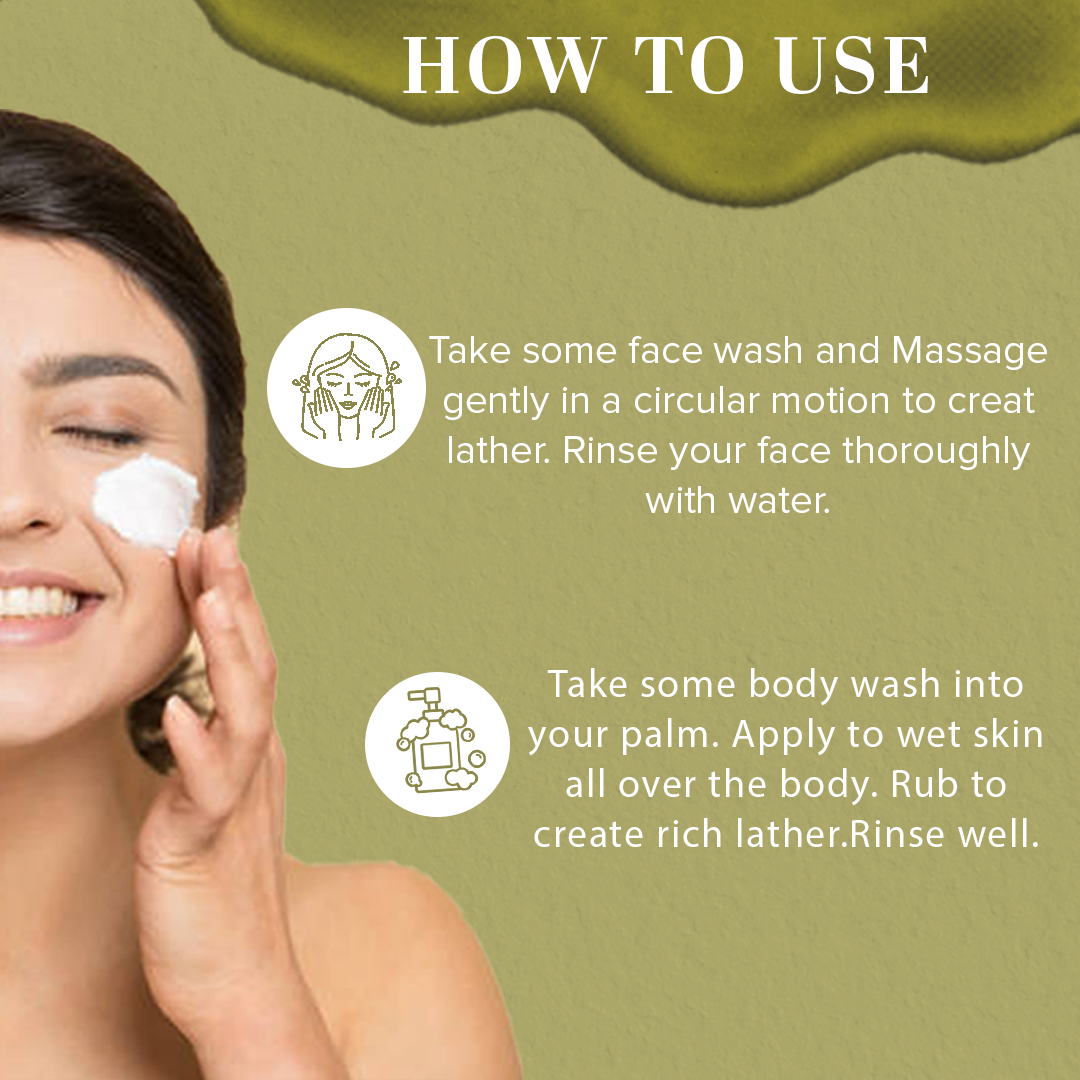 Herbal Face Wash & Sandalwood & Turmeric Body Wash – Combo Pack of 2 210ml Each