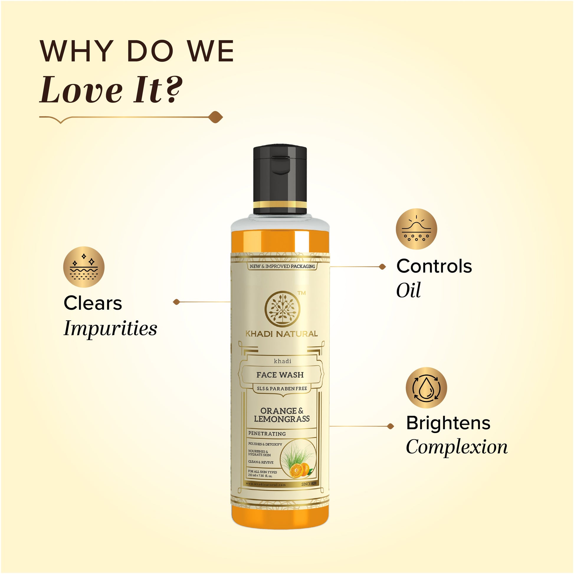 Herbal Orange & Lemongrass Face Wash SLS & Paraben Free 210ml