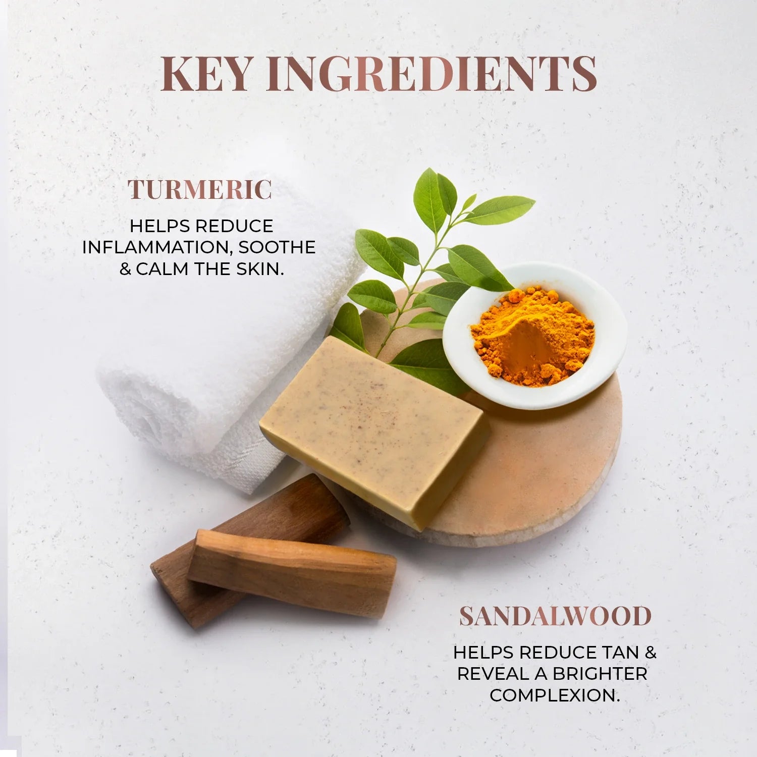 Skin Brightening Bathing Bar with Sandalwood and Turmeric 100g