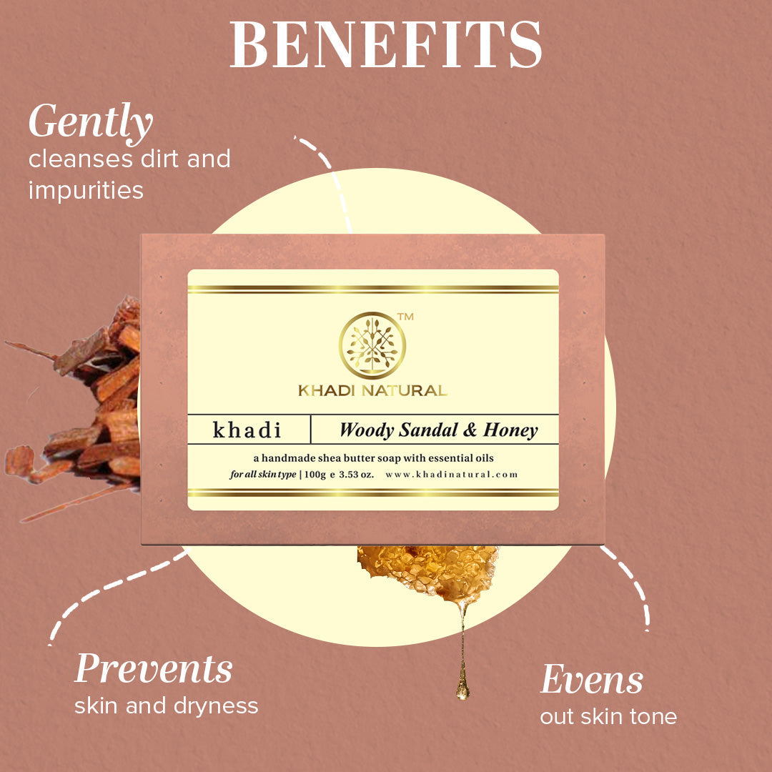 Woody Sandal & Honey Soap Combo Pack Of 8 100gm Each